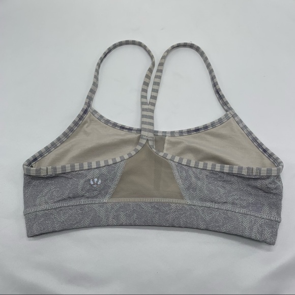 Lululemon Flow Y Grey with checkered straps Sports bra - Picture 5 of 9